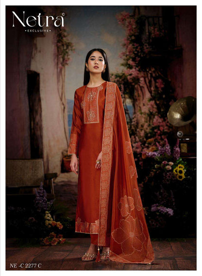 Meera Netra Woven Silk Pant Style Suits Manufacturer