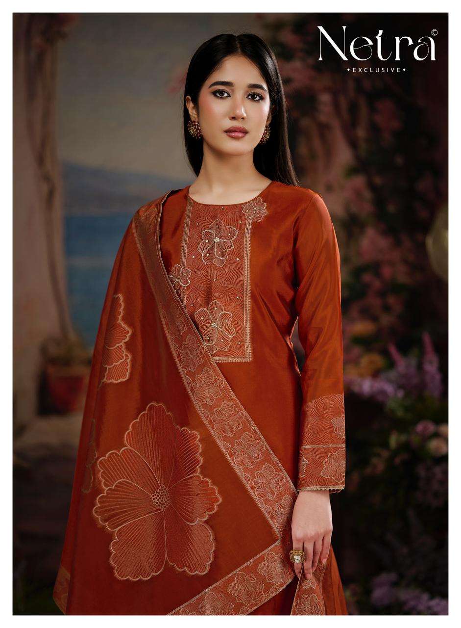 Meera Netra Woven Silk Pant Style Suits Manufacturer