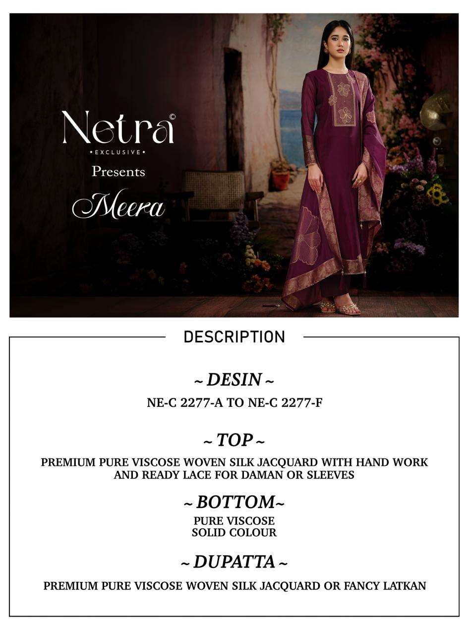 Meera Netra Woven Silk Pant Style Suits Manufacturer