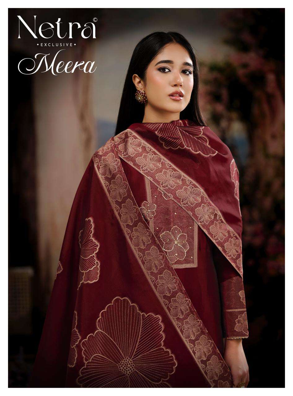 Meera Netra Woven Silk Pant Style Suits Manufacturer