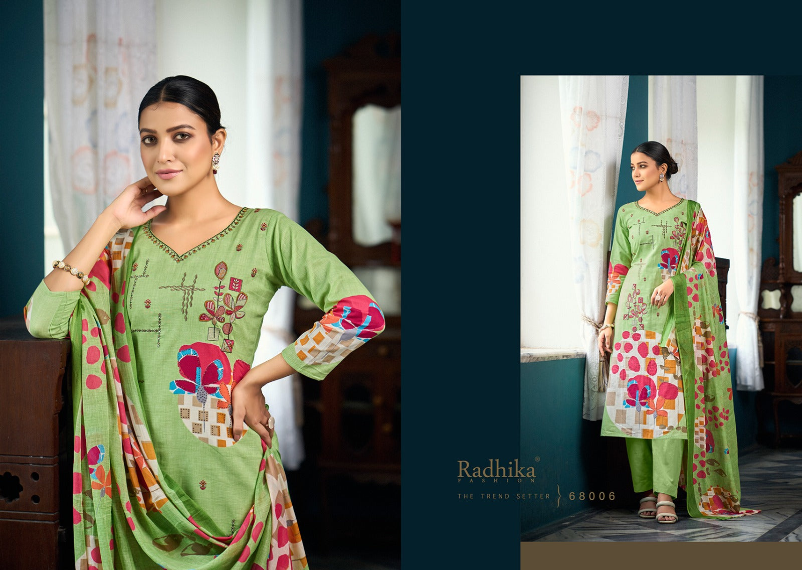 Meera Radhika Fashion Cambric Cotton Plazzo Style Suits