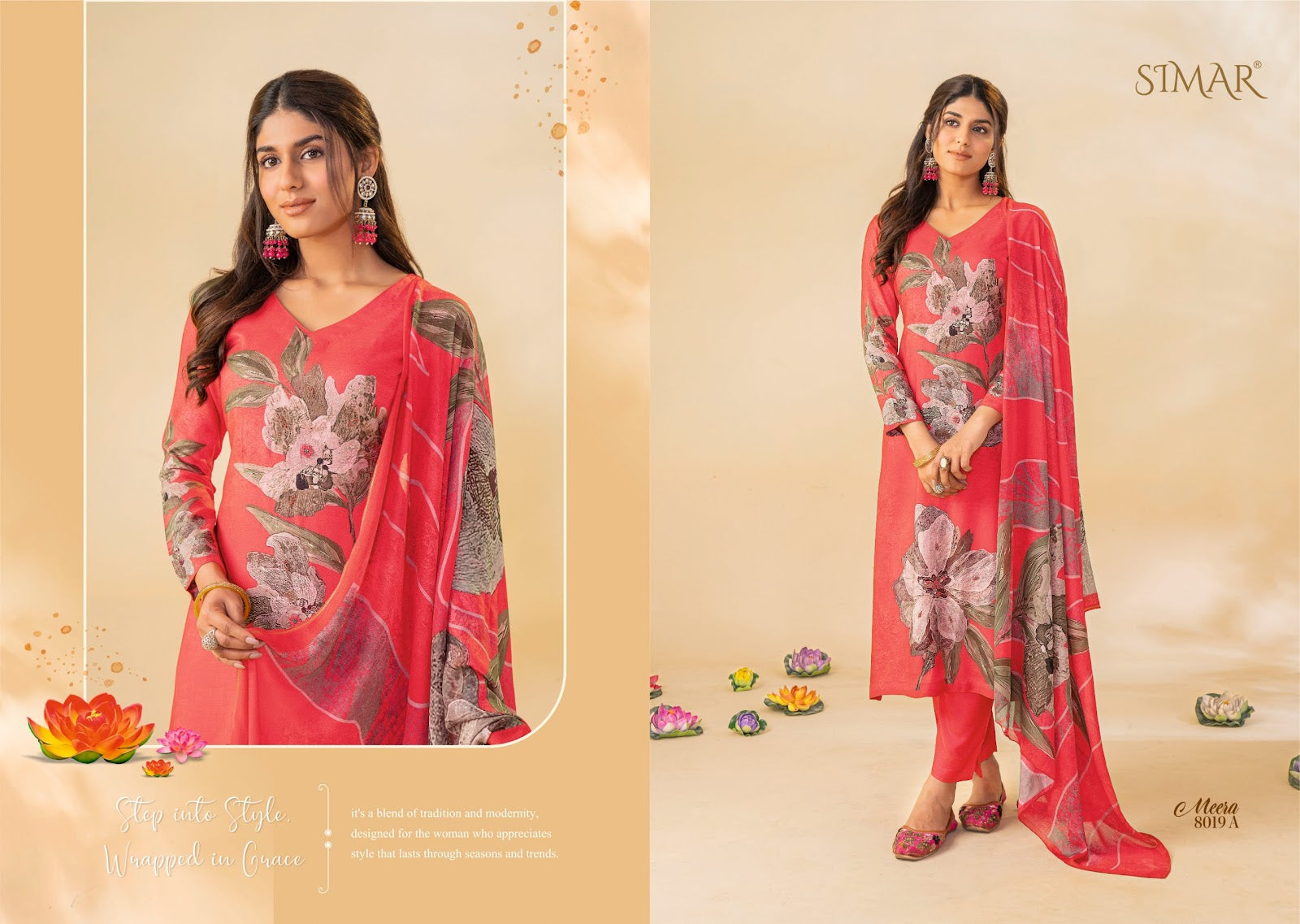 Meera Simar Viscose Muslin Pant Style Suits Exporter Ahmedabad