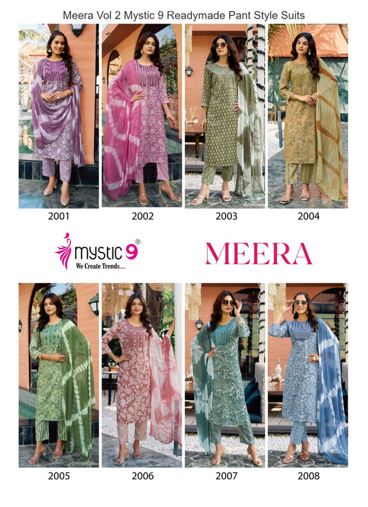 Meera Vol 2 Mystic 9 Rayon Capsule Readymade Pant Style Suits Wholesale Price