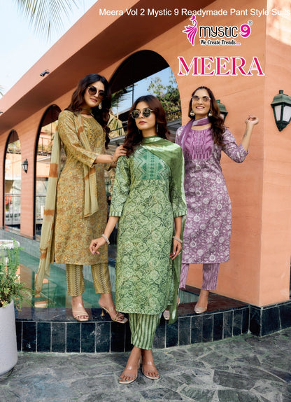 Meera Vol 2 Mystic 9 Rayon Capsule Readymade Pant Style Suits Wholesale Price