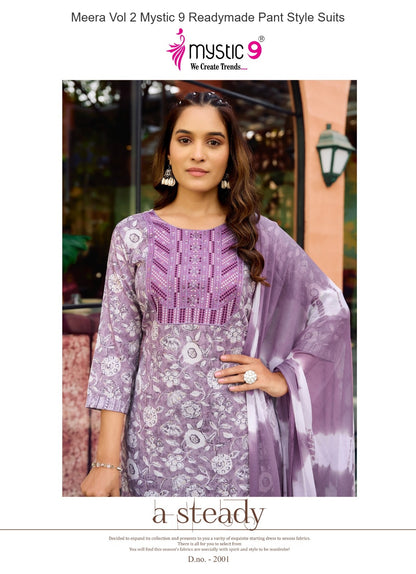 Meera Vol 2 Mystic 9 Rayon Capsule Readymade Pant Style Suits Wholesale Price