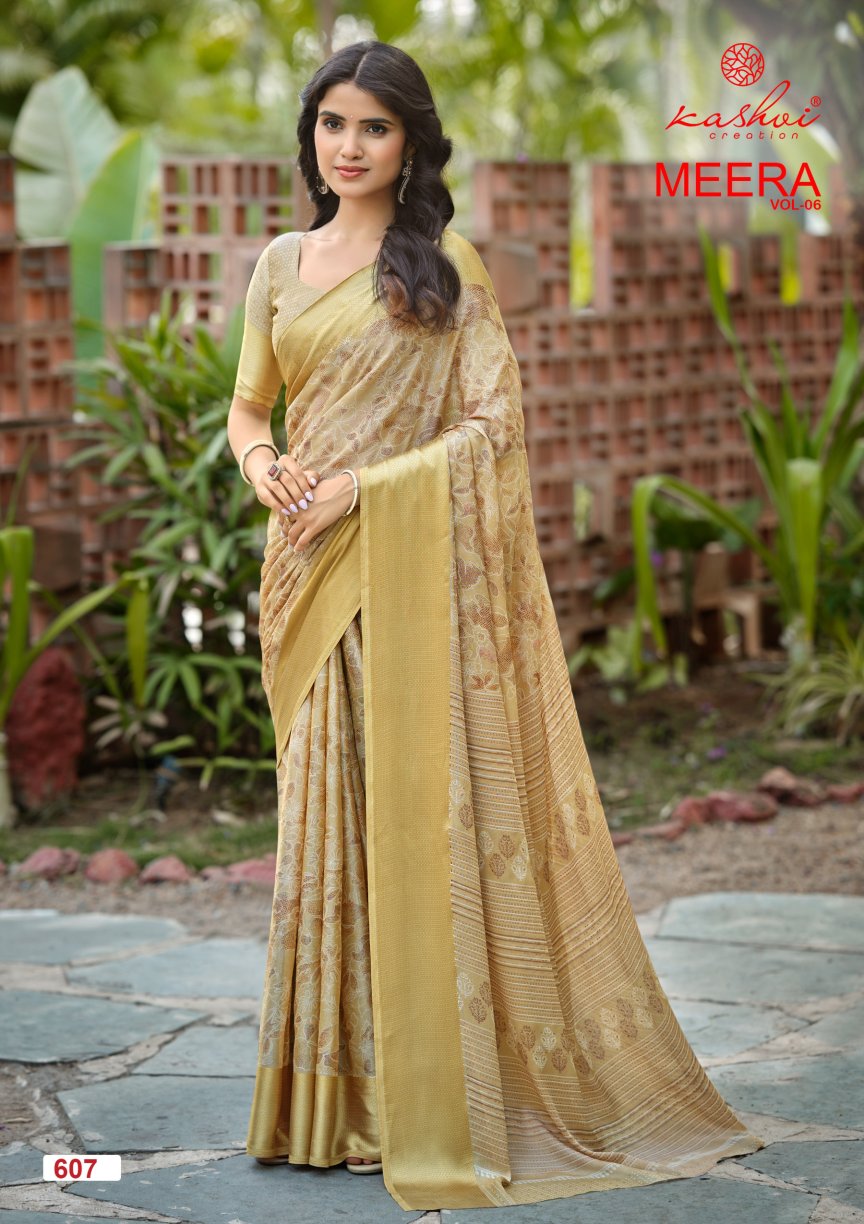 Meera Vol 6 Kashvi Creation Brasso Sarees Exporter Ahmedabad