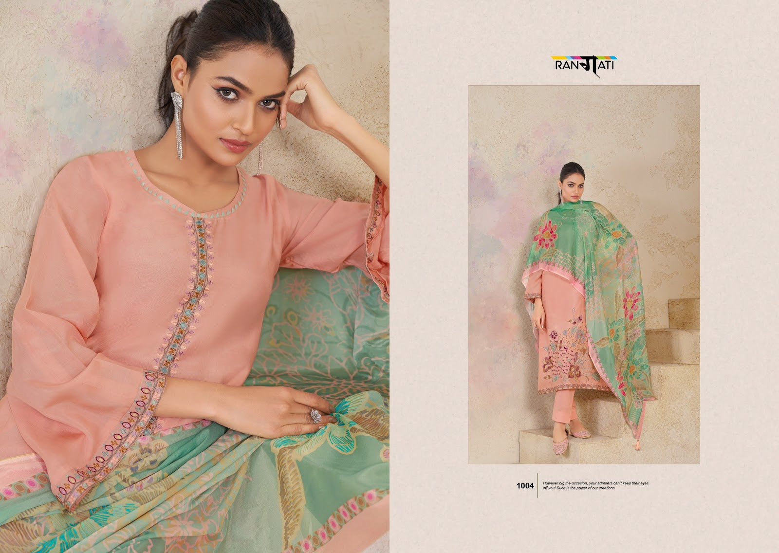 Meeri Rangati Prints Bemberg Pant Style Suits Exporter Gujarat