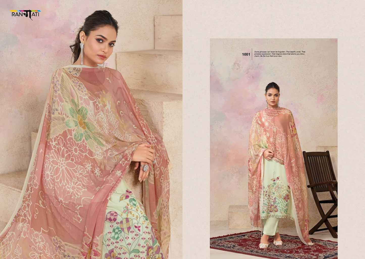 Meeri Rangati Prints Bemberg Pant Style Suits Exporter Gujarat