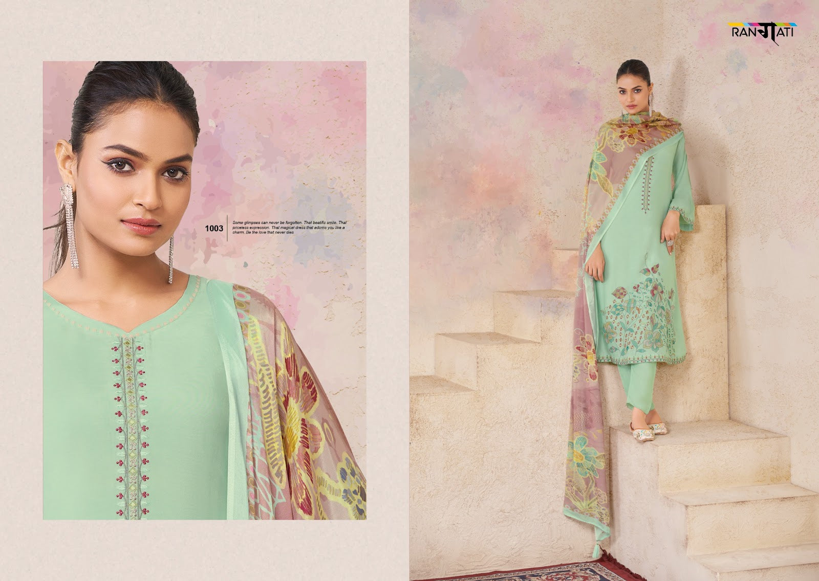 Meeri Rangati Prints Bemberg Pant Style Suits Exporter Gujarat