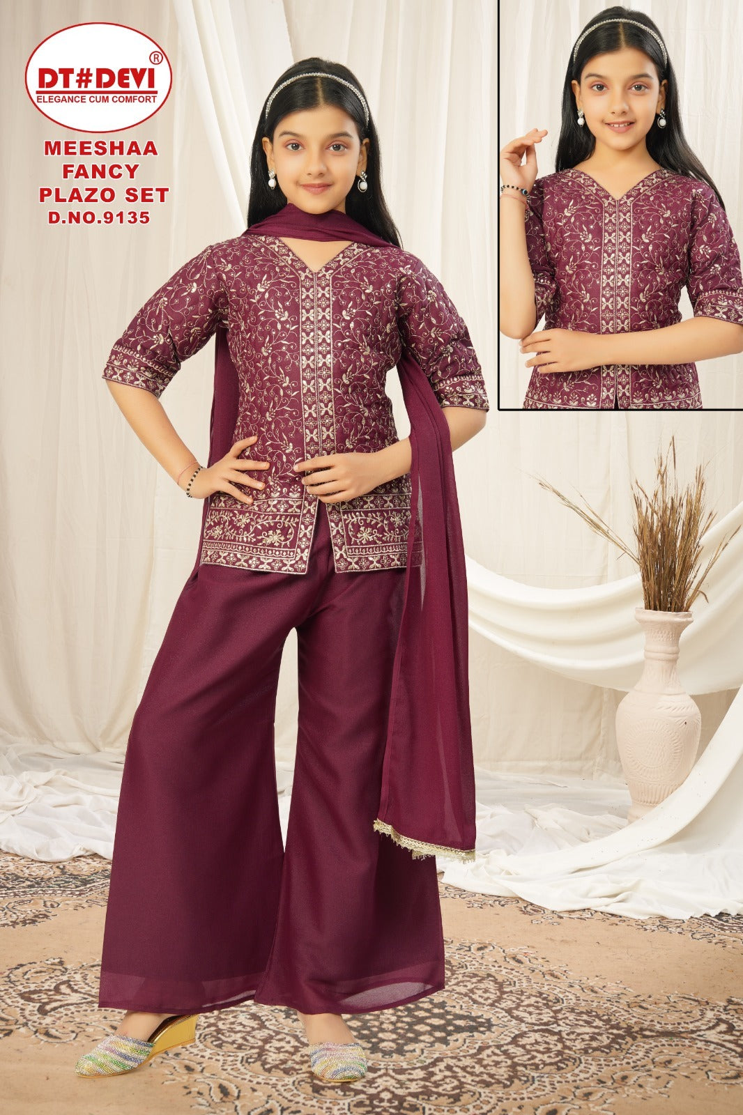 Meeshaa Dn 9135 Dt Devi Georgette Girls Indowestern Pair Manufacturer Ahmedabad