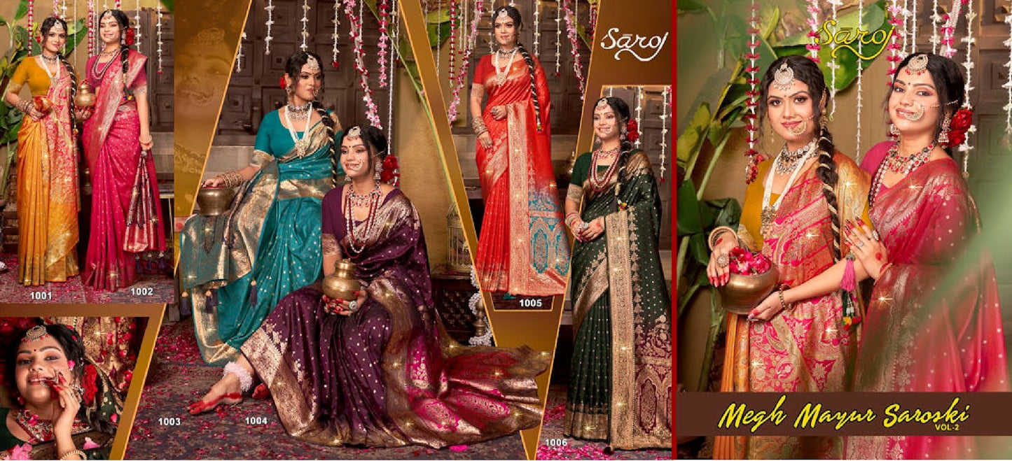 Megh Mayur Saroski Saroj Soft Silk Sarees Exporter India