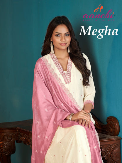 Megha Aanchi Vichitra Silk Readymade Anarkali Suits Supplier Ahmedabad