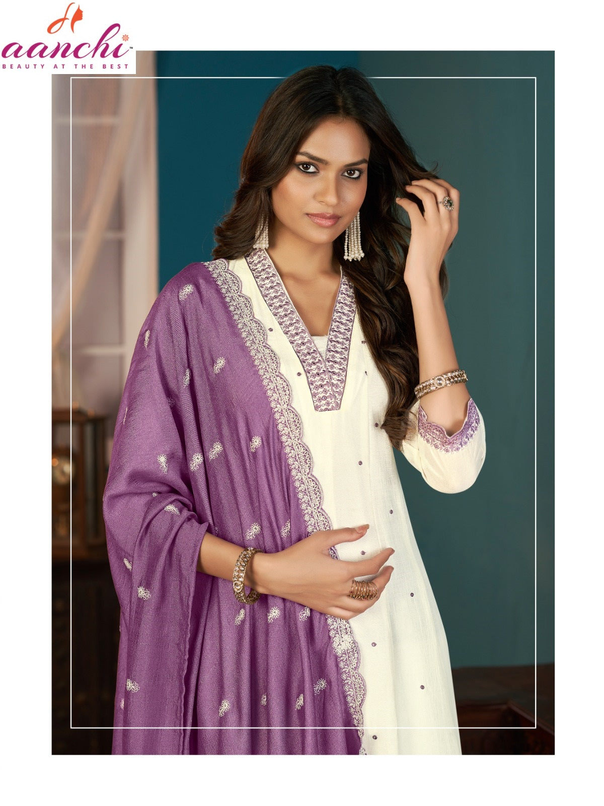 Megha Aanchi Vichitra Silk Readymade Anarkali Suits Supplier Ahmedabad