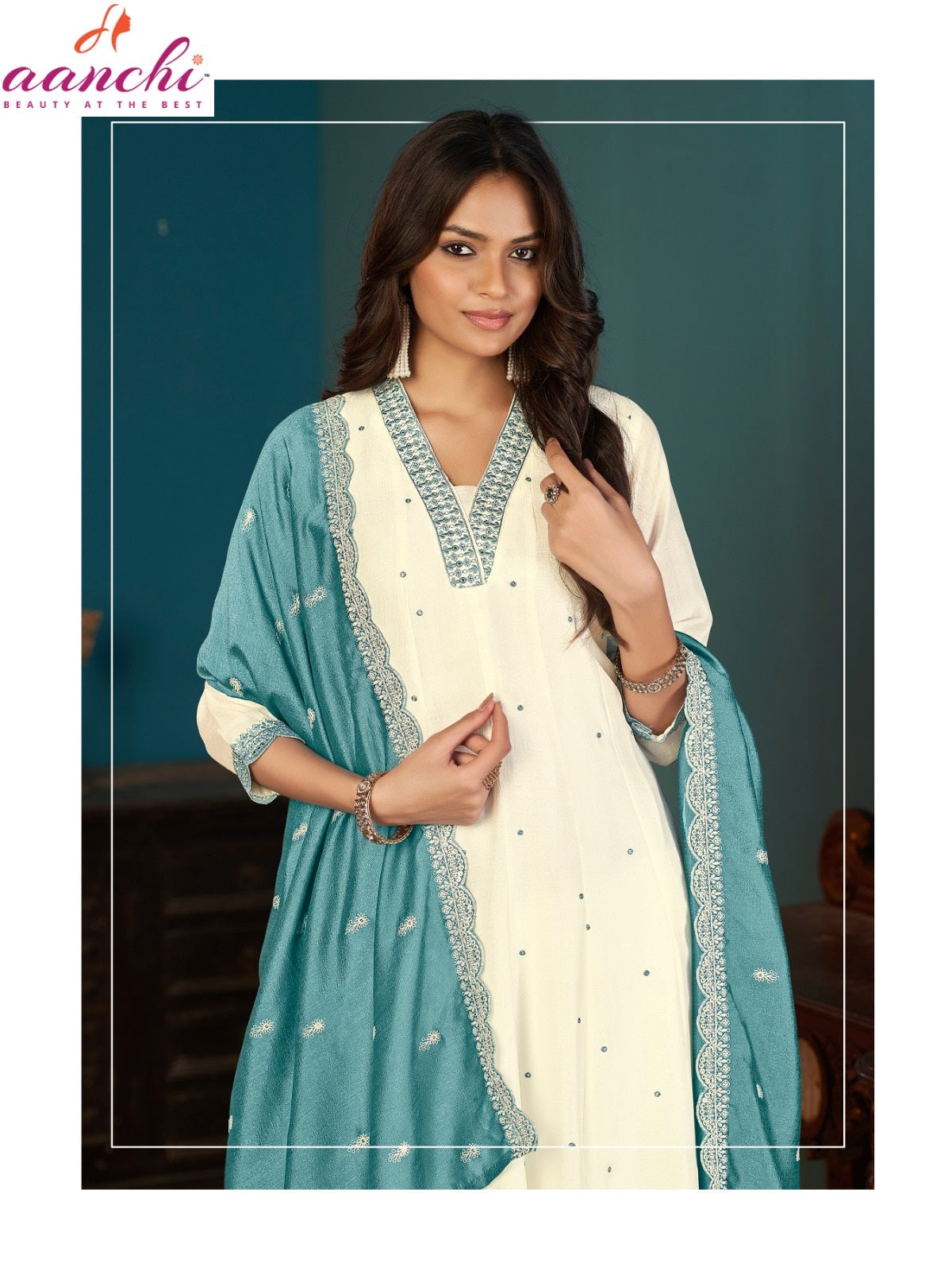 Megha Aanchi Vichitra Silk Readymade Anarkali Suits Supplier Ahmedabad