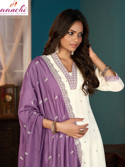 Megha Aanchi Vichitra Silk Readymade Anarkali Suits Supplier Ahmedabad