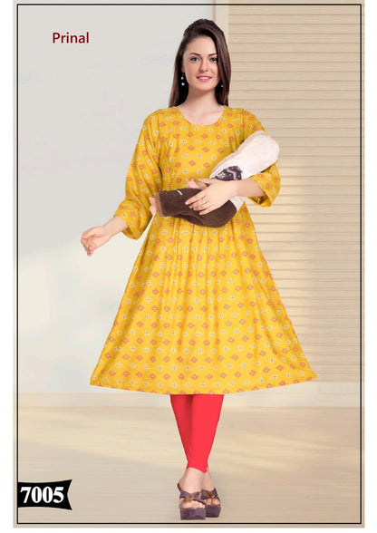 Megha Prinal Reyon Feeding Kurtis Manufacturer India