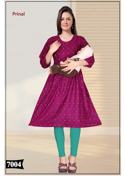 Megha Prinal Reyon Feeding Kurtis Manufacturer India