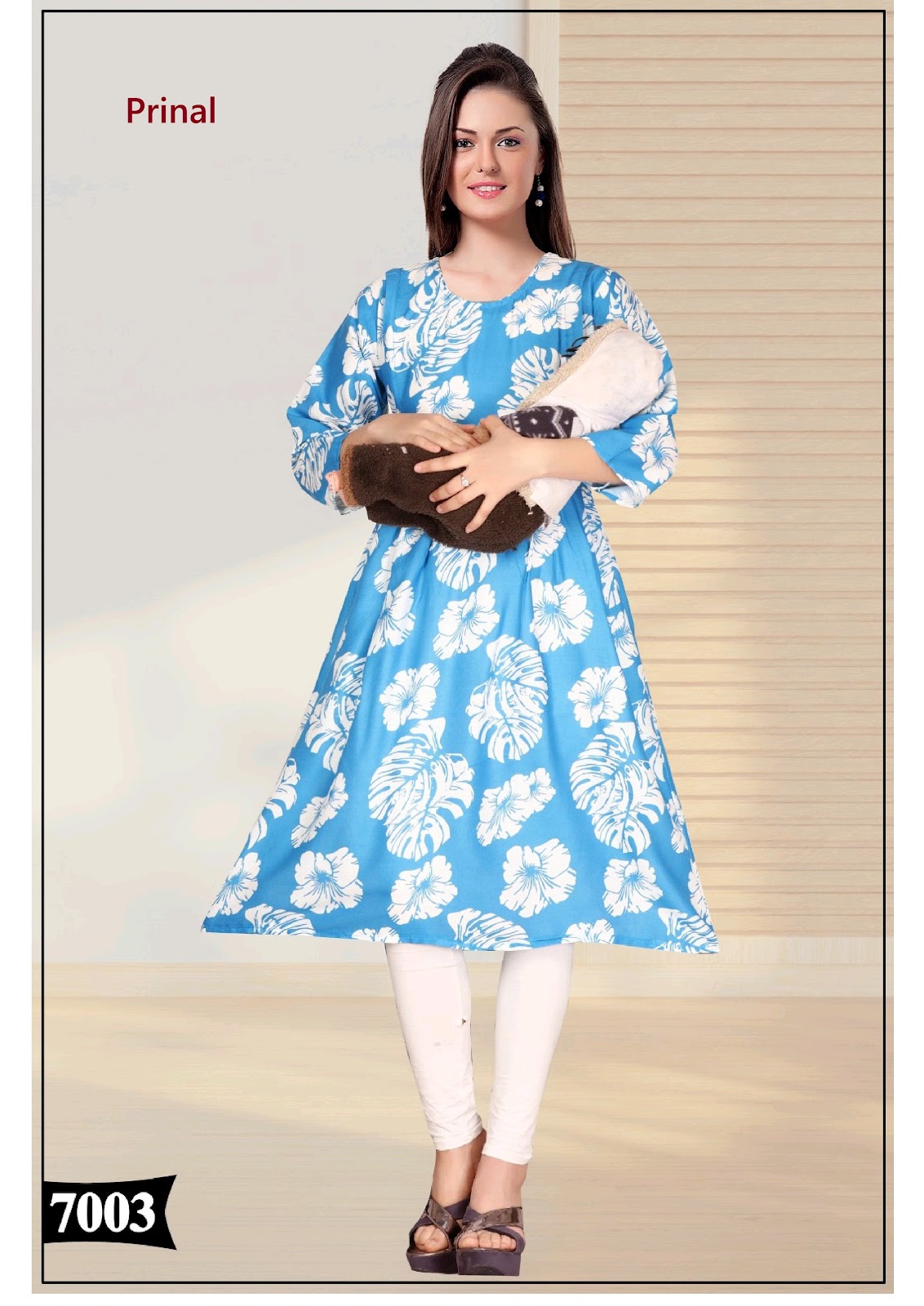 Megha Prinal Reyon Feeding Kurtis Manufacturer India