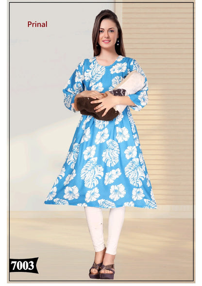 Megha Prinal Reyon Feeding Kurtis Manufacturer India