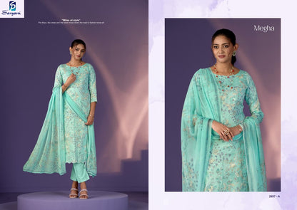 Megha Sargam Prints Pure Jam Pant Style Suits Wholesaler Gujarat