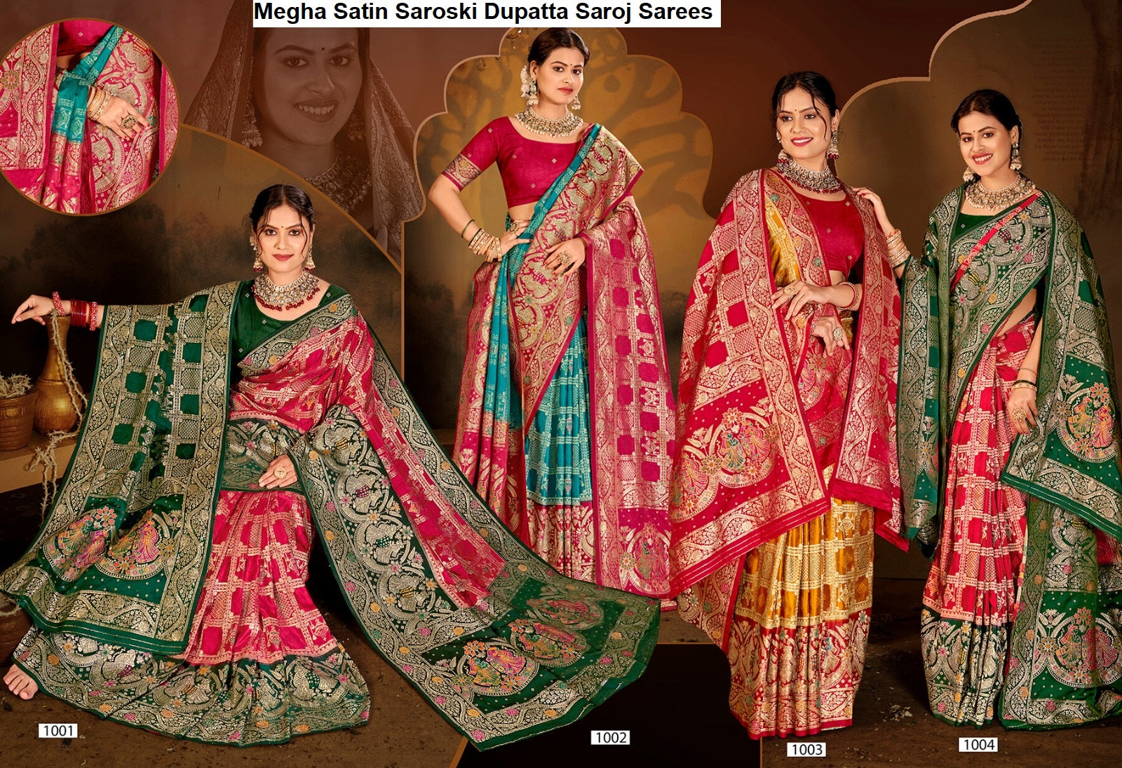 Megha Satin Saroski Dupatta Saroj Sarees Manufacturer India