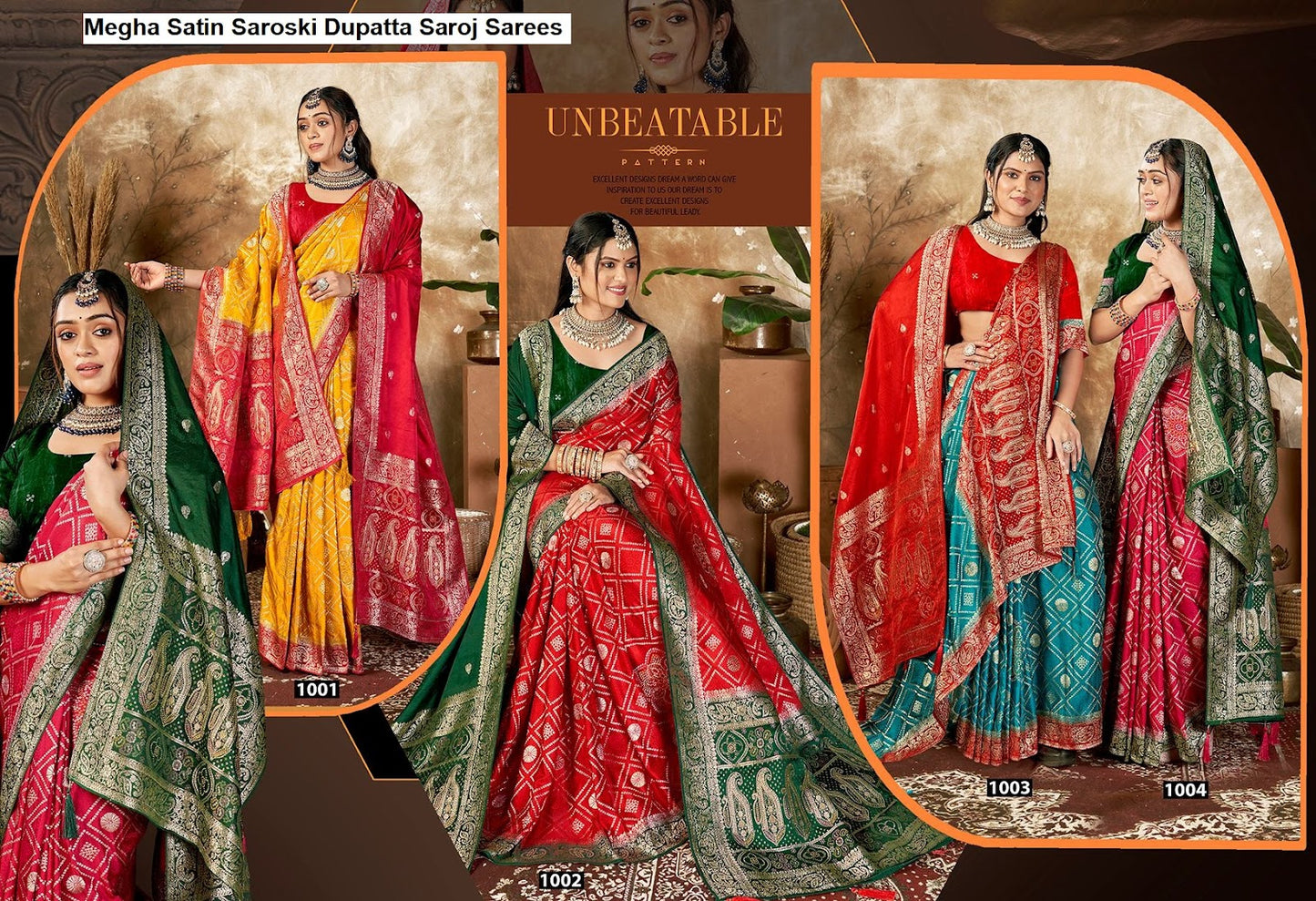 Megha Satin Saroski Dupatta Saroj Sarees Manufacturer India