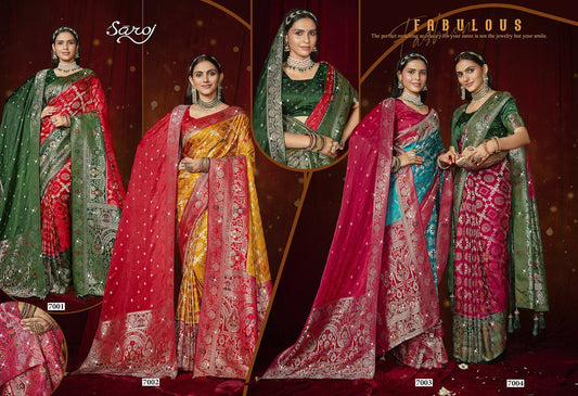 Megha Satin Saroski Vol 7 Saroj Sarees Exporter India