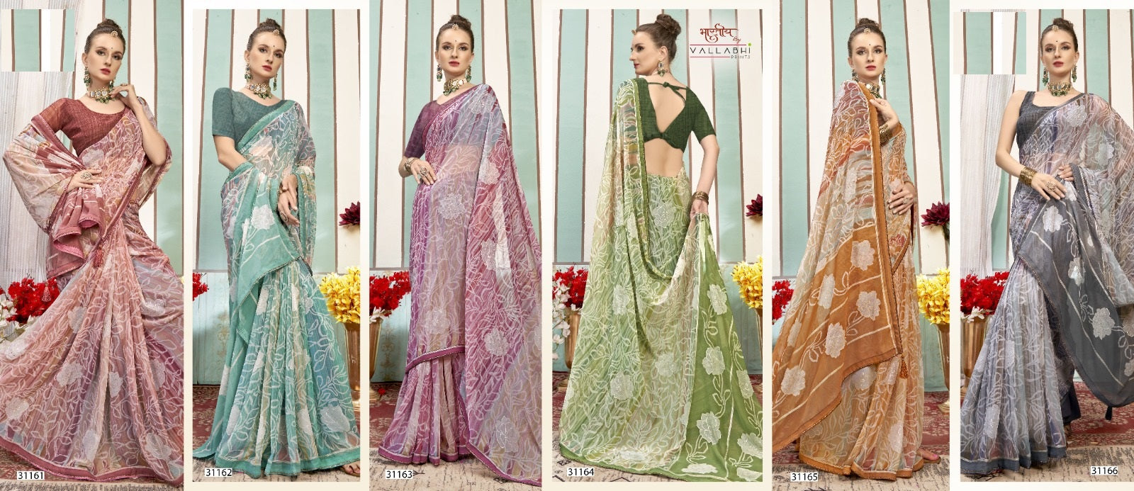 Megha Vallabhi Prints Georgette Sarees Exporter Gujarat