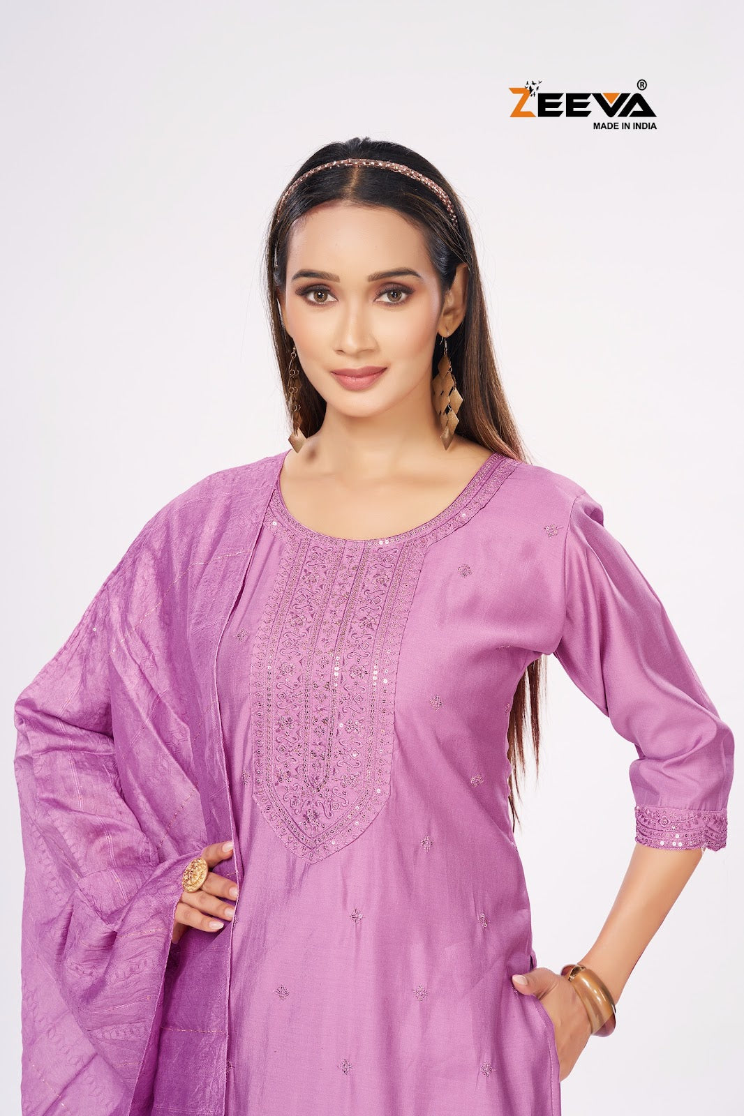 Megha Zeeva Roman Silk Readymade Pant Style Suits Manufacturer