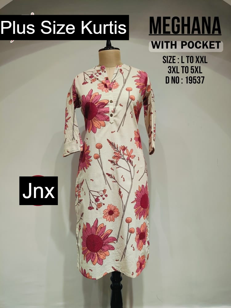 Meghana Jnx Cotton Plus Size Kurtis Wholesale Price