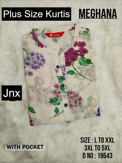 Meghana Jnx Cotton Plus Size Kurtis Wholesale Price