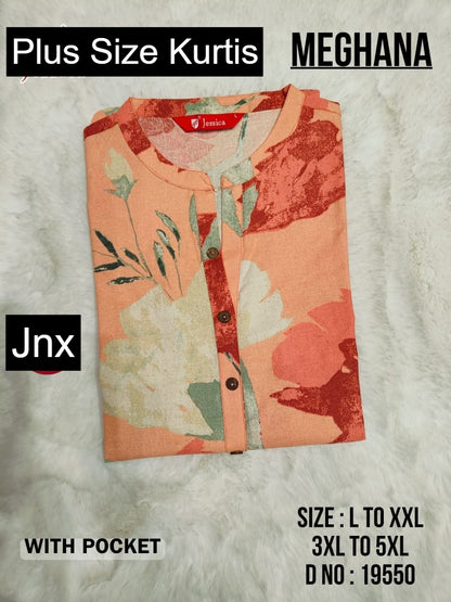 Meghana Jnx Cotton Plus Size Kurtis Wholesale Price
