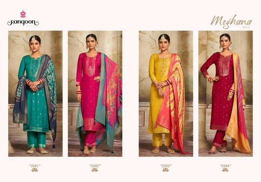 Meghana Vol 2 Rangoon Jacquard Readymade Pant Style Suits Wholesale Price