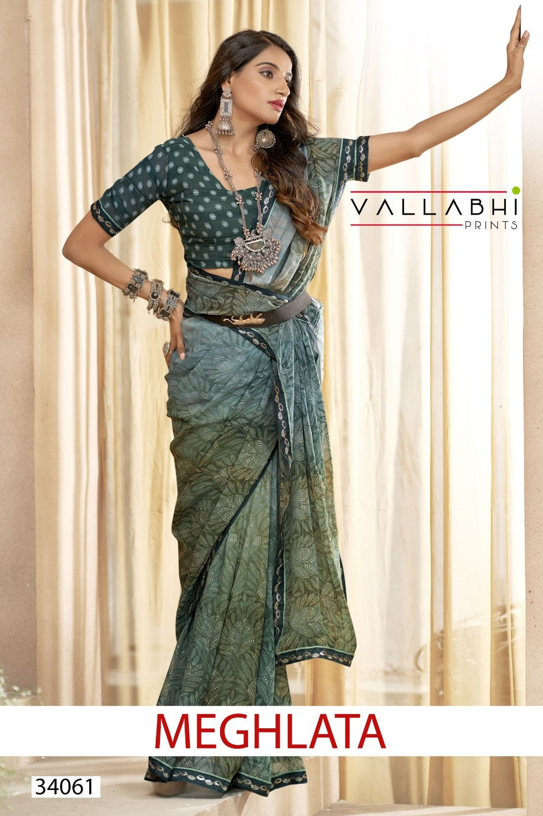 Meghlata Vallabhi Prints Chiffon Sarees Supplier India