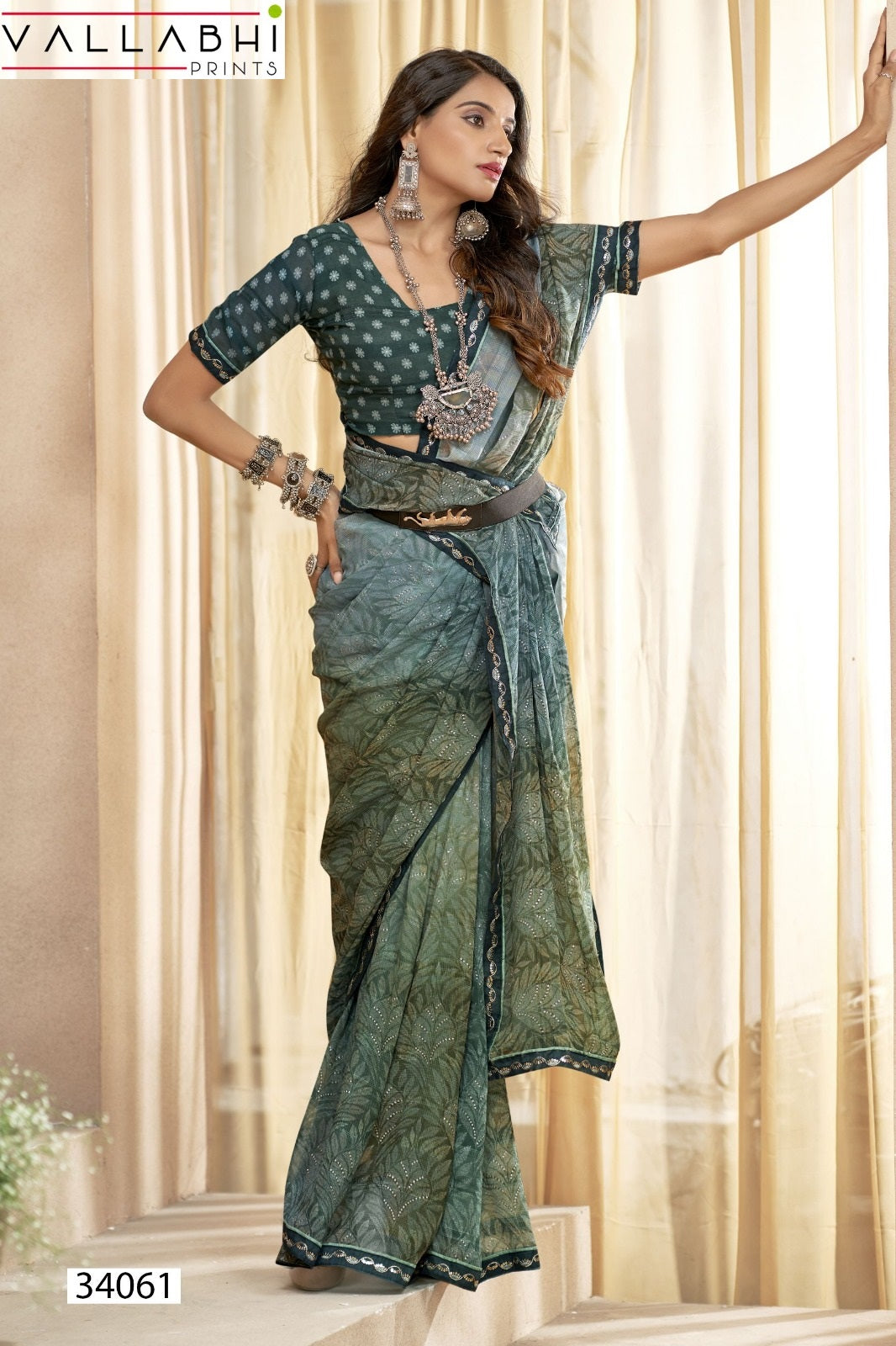 Meghlata Vallabhi Prints Chiffon Sarees Supplier India