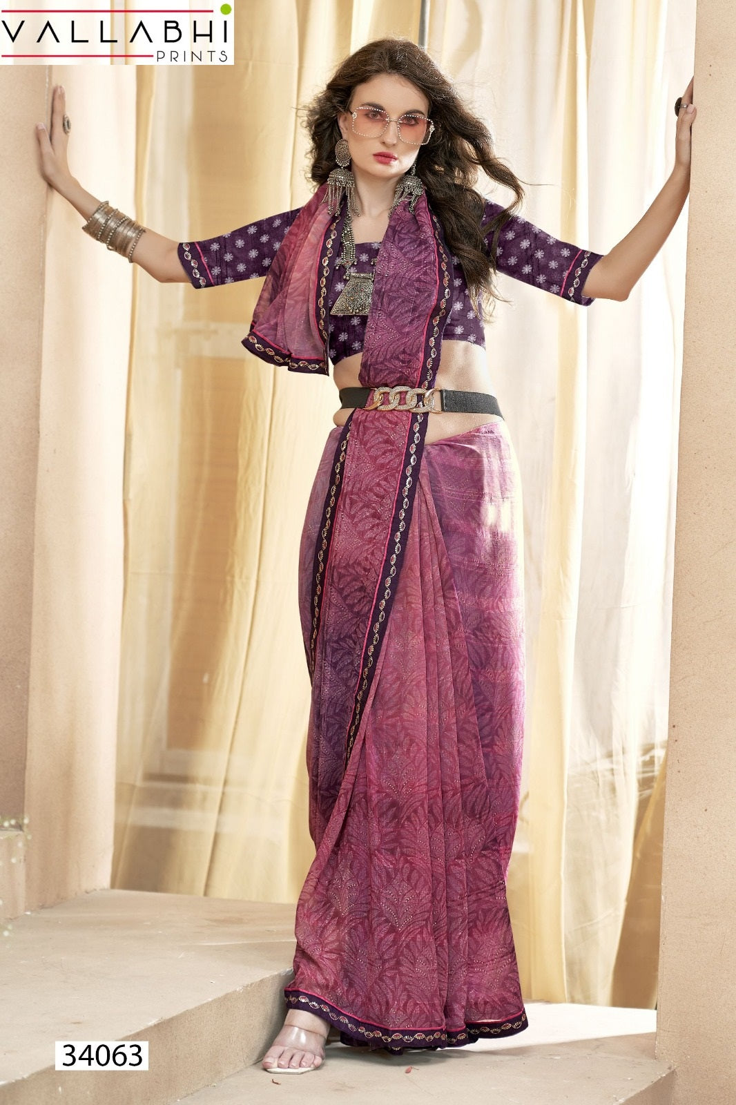 Meghlata Vallabhi Prints Chiffon Sarees Supplier India