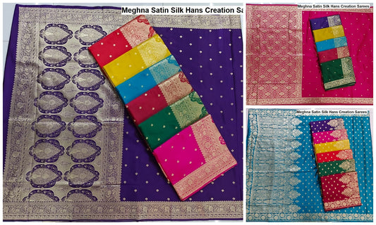 Meghna Satin Silk Hans Creation Sarees Exporter Gujarat