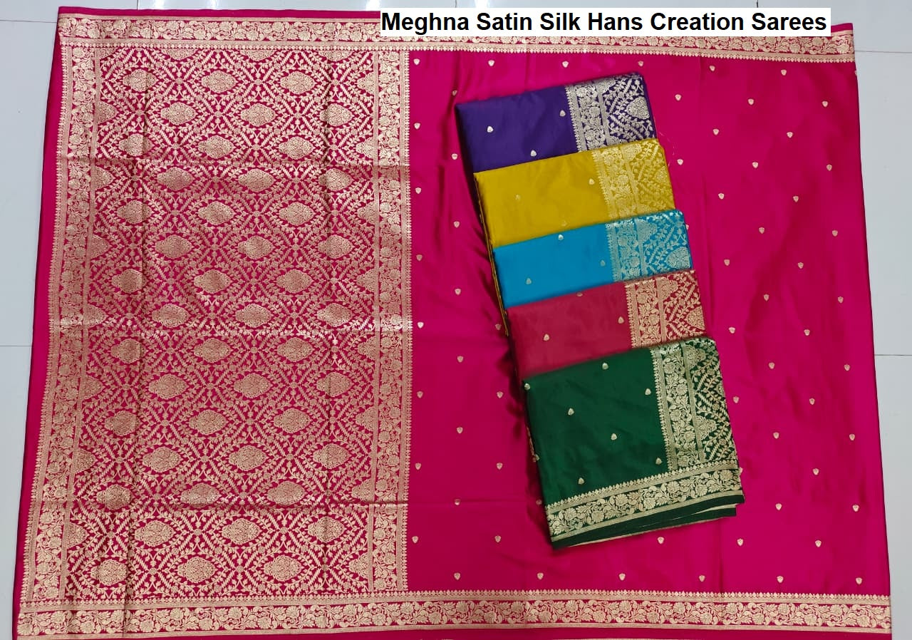 Meghna Satin Silk Hans Creation Sarees Exporter Gujarat