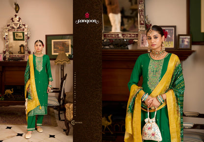 Meghna Vol 3 Rangoon Jacquard Readymade Pant Style Suits Wholesaler India