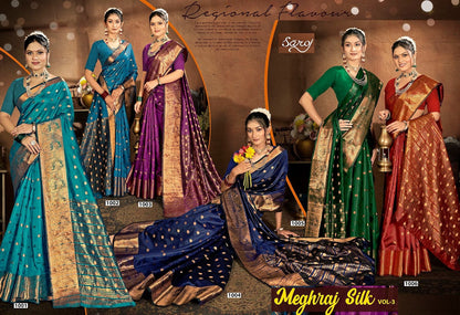 Meghraj Silk Vol 3 Saroj Soft Silk Sarees Wholesale Rate