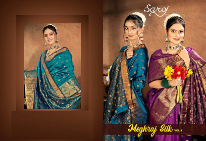 Meghraj Silk Vol 3 Saroj Soft Silk Sarees Wholesale Rate