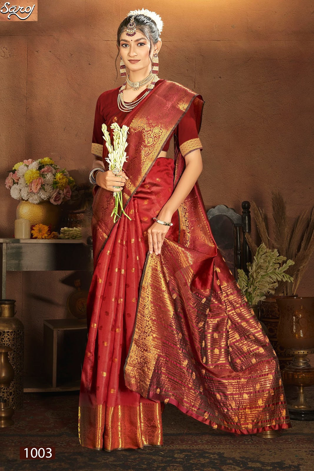Meghraj Silk Vol 4 Saroj Soft Silk Sarees Wholesaler