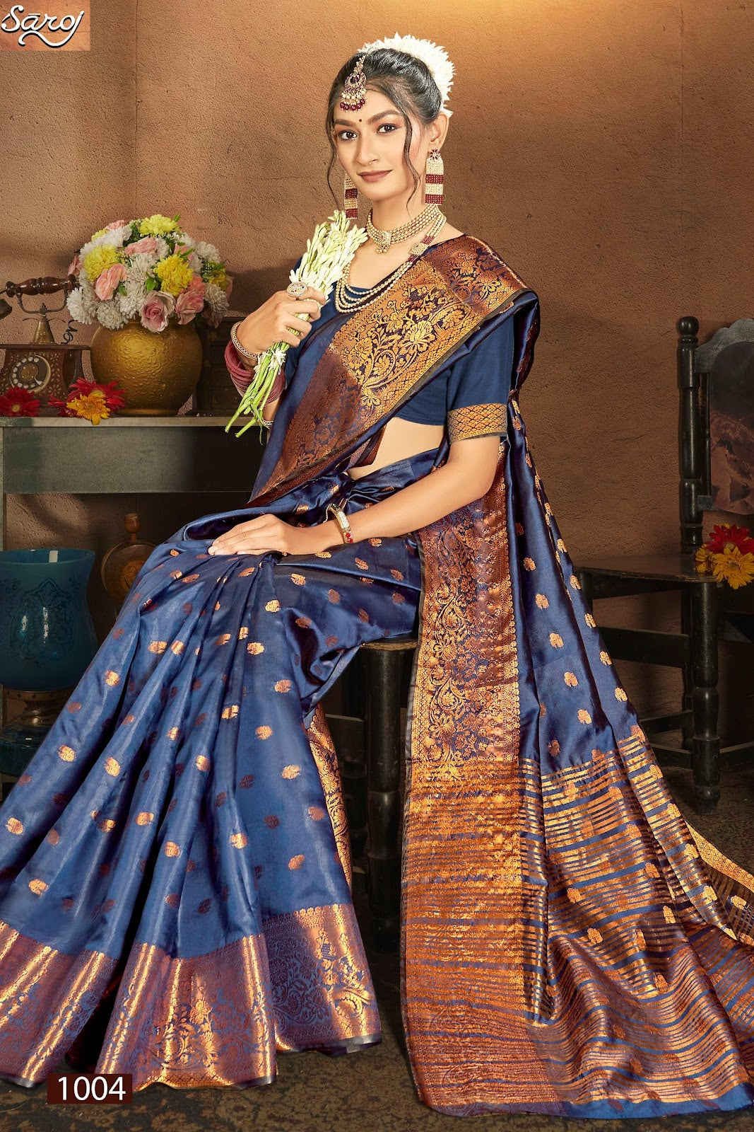 Meghraj Silk Vol 4 Saroj Soft Silk Sarees Wholesaler