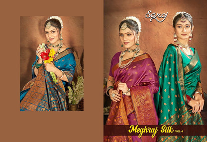 Meghraj Silk Vol 4 Saroj Soft Silk Sarees Wholesaler