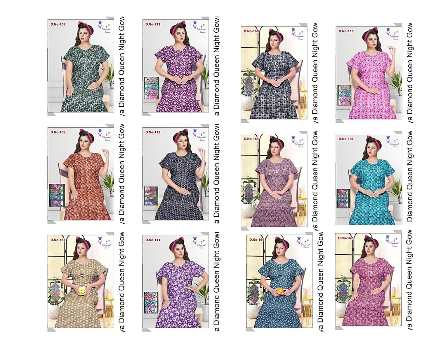 Meghya Diamond Queen Cotton Night Gowns Supplier Ahmedabad