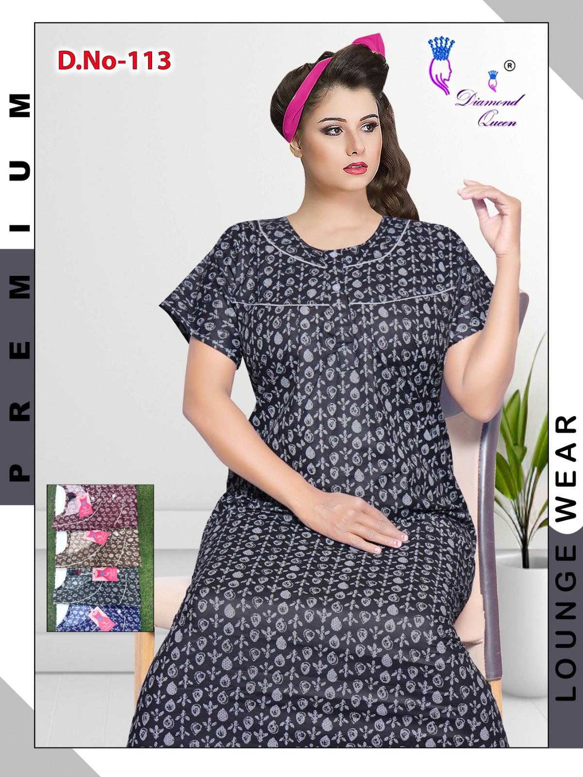 Meghya Diamond Queen Cotton Night Gowns Supplier Ahmedabad