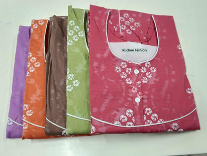 Megya 1706 Ruchee Fashion Cotton Night Gowns Manufacturer India