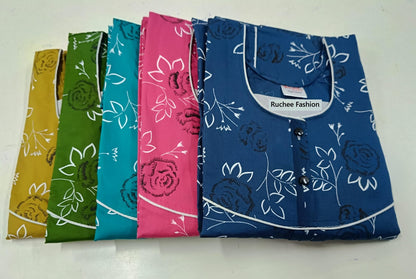 Megya 1706 Ruchee Fashion Cotton Night Gowns Manufacturer India