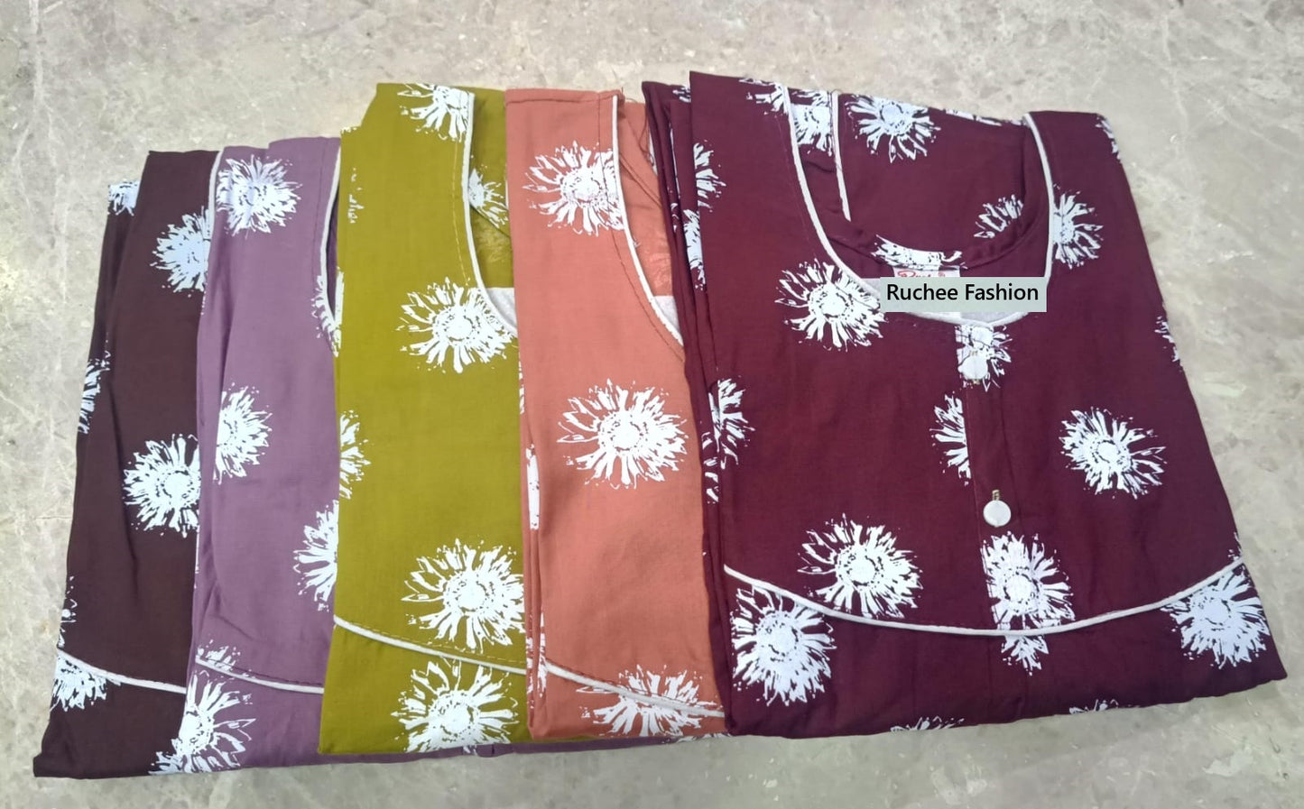 Megya 1706 Ruchee Fashion Cotton Night Gowns Manufacturer India