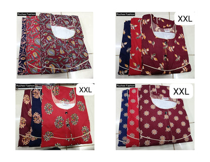 Megya 2Xl Ruchee Fashion Cotton Night Gowns Exporter Gujarat
